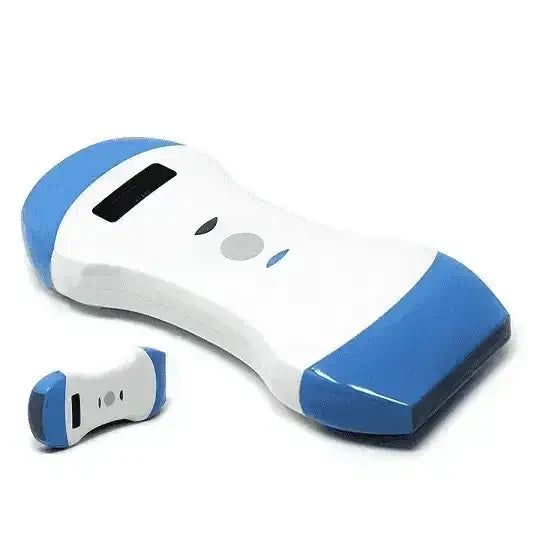 Handheld wireless ultrasound device with high-resolution imaging, designed for portable and convenient diagnostic use in clinical and emergency settings