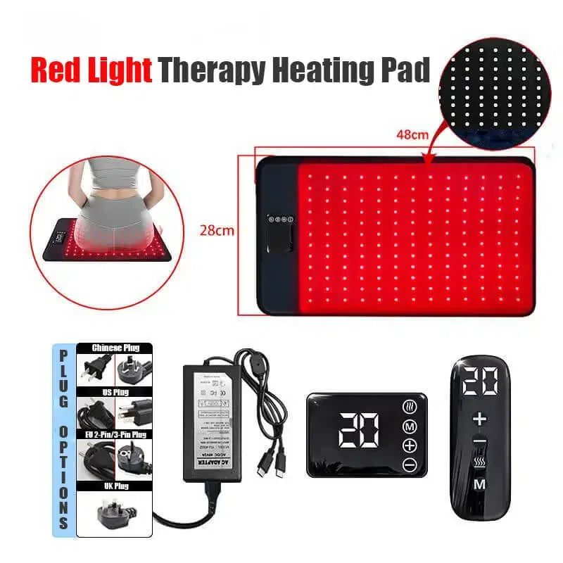 Red Light Therapy Heating Pad for Pain Relief and Muscle Relaxation